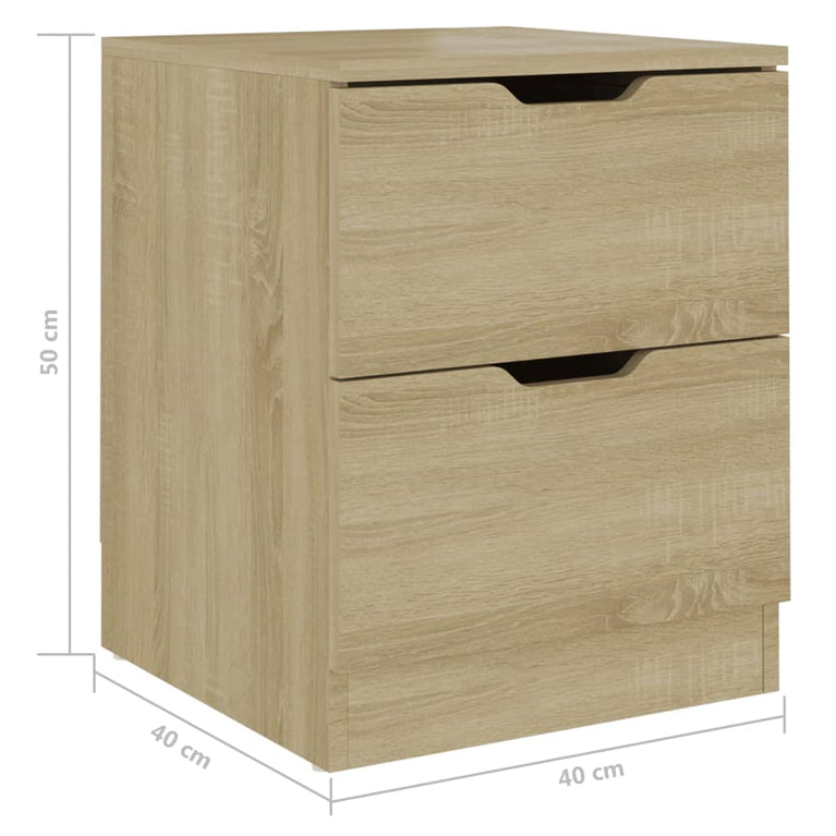Nachtkastjes 2 st 40x40x50 cm spaanplaat sonoma eikenkleurig MeubelReus