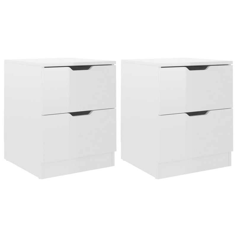 Nachtkastjes 2 st 40x40x50 cm spaanplaat hoogglans wit MeubelReus