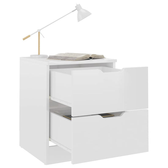 Nachtkastjes 2 st 40x40x50 cm spaanplaat hoogglans wit MeubelReus