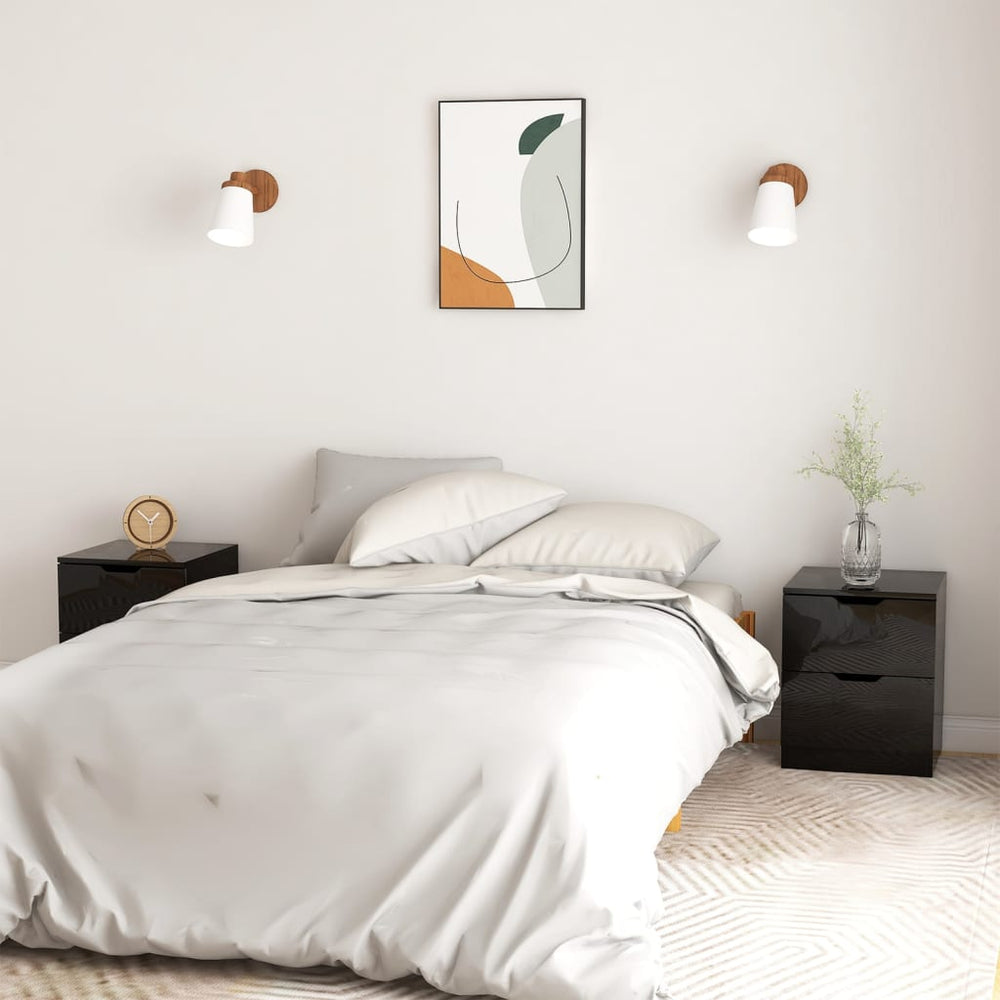 Nachtkastjes 2 st 40x40x50 cm spaanplaat hoogglans zwart MeubelReus