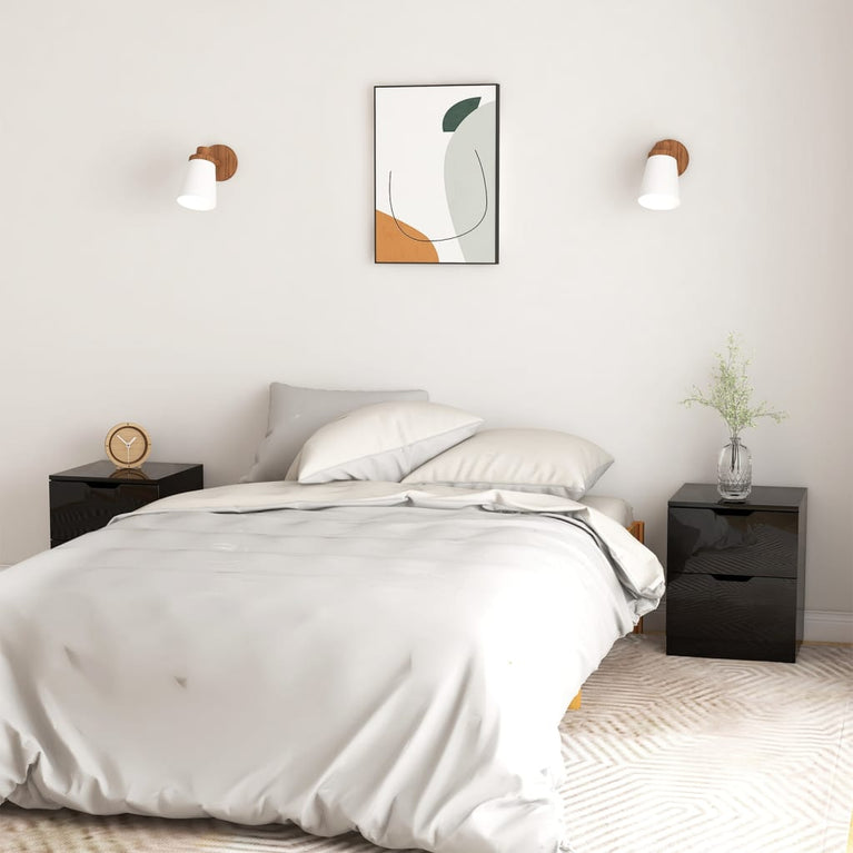 Nachtkastjes 2 st 40x40x50 cm spaanplaat hoogglans zwart MeubelReus