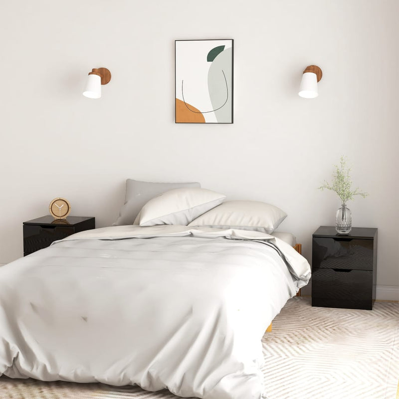 Nachtkastjes 2 st 40x40x50 cm spaanplaat hoogglans zwart MeubelReus