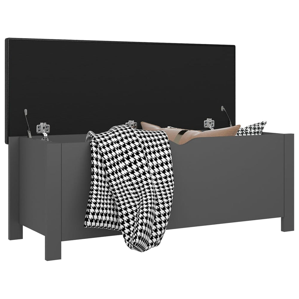 Opbergbox met kussen 105x40x45 cm spaanplaat grijs MeubelReus