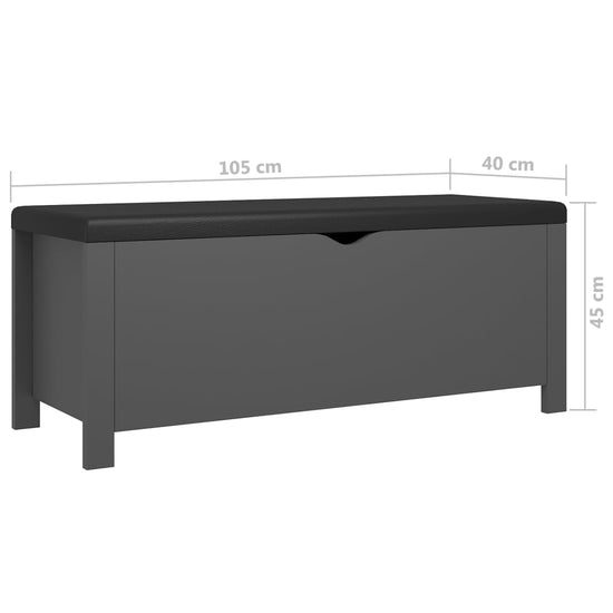 Opbergbox met kussen 105x40x45 cm spaanplaat grijs MeubelReus