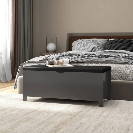 Opbergbox met kussen 105x40x45 cm spaanplaat grijs MeubelReus
