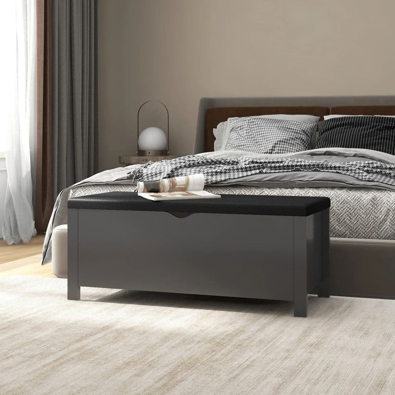 Opbergbox met kussen 105x40x45 cm spaanplaat grijs MeubelReus