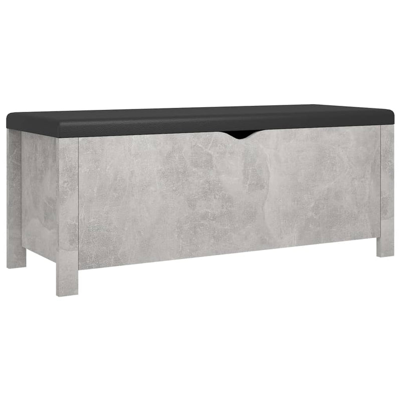 Opbergbox met kussen 105x40x45 cm spaanplaat betongrijs MeubelReus