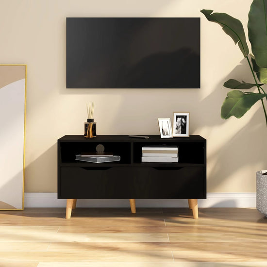 Tv-meubel 90x40x48,5 cm bewerkt hout zwart MeubelReus
