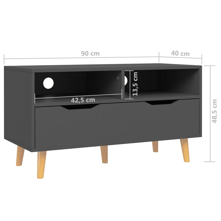 Tv-meubel 90x40x48,5 cm bewerkt hout grijs MeubelReus