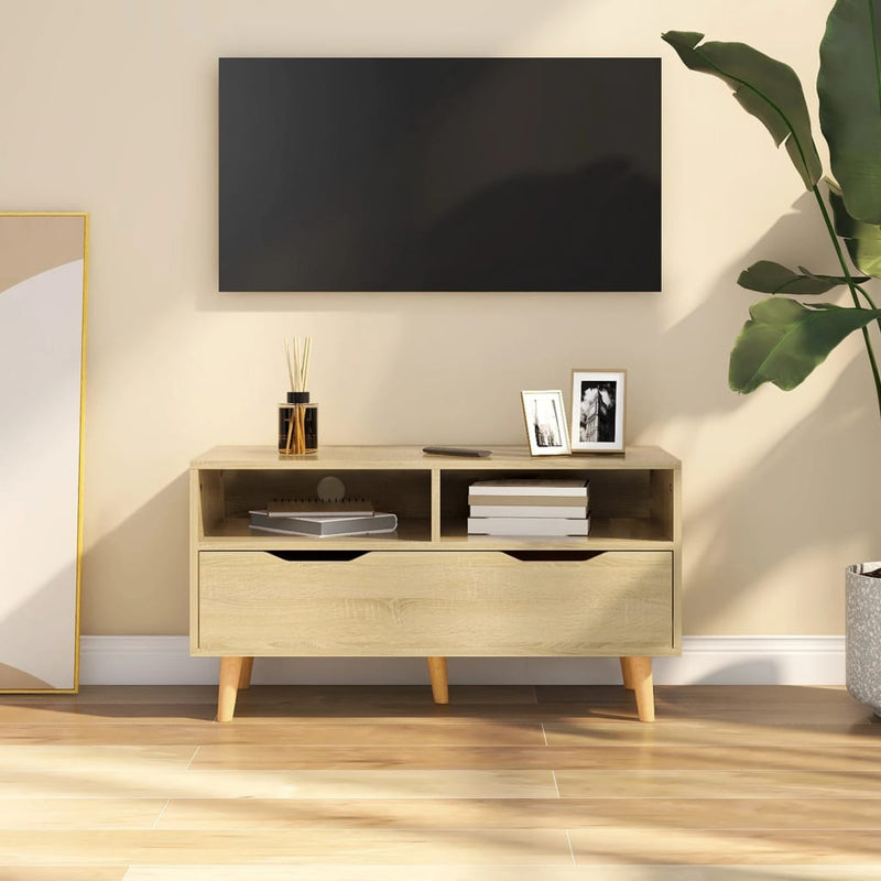 Tv-meubel 90x40x48,5 cm bewerkt hout sonoma eikenkleurig MeubelReus