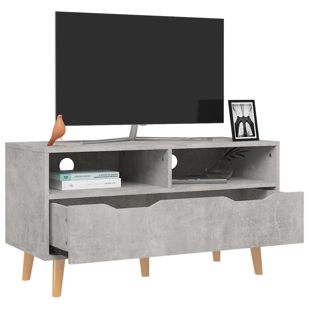 Tv-meubel 90x40x48,5 cm bewerkt hout betongrijs MeubelReus