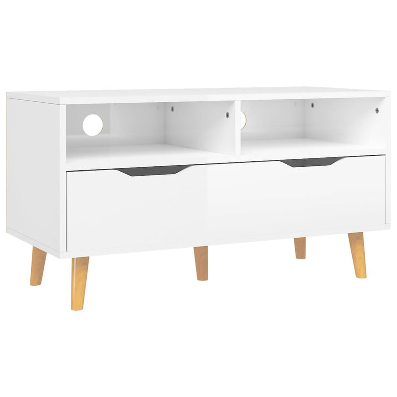 Tv-meubel 90x40x48,5x cm bewerkt hout hoogglans wit MeubelReus