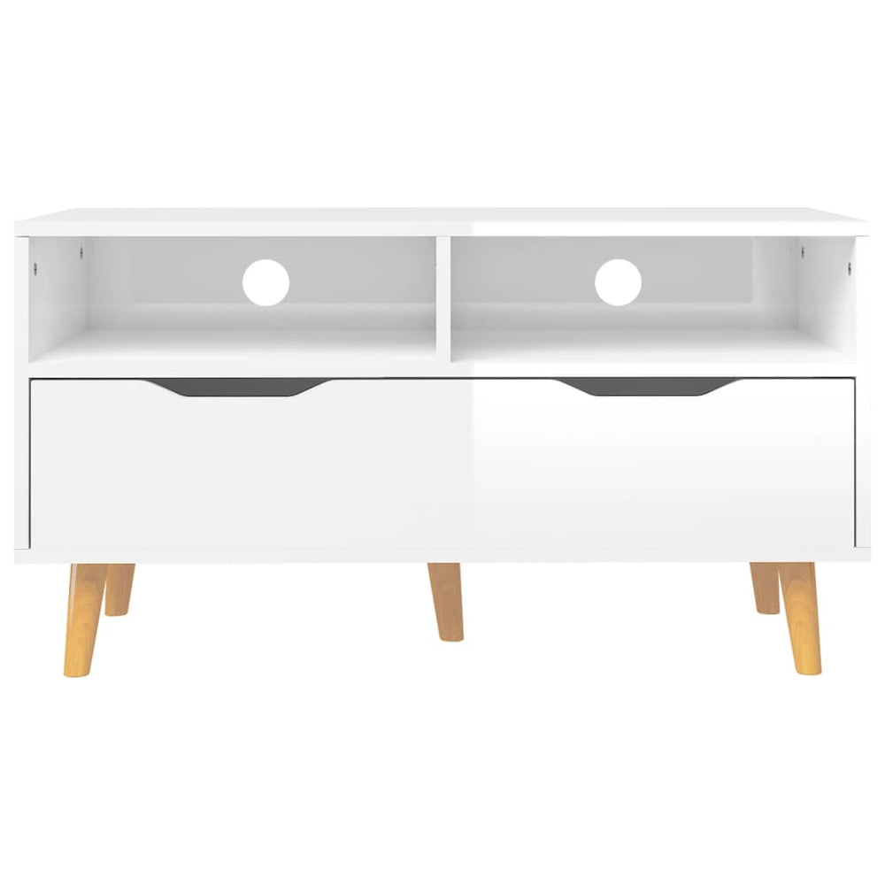 Tv-meubel 90x40x48,5x cm bewerkt hout hoogglans wit MeubelReus