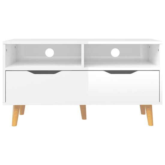 Tv-meubel 90x40x48,5x cm bewerkt hout hoogglans wit MeubelReus