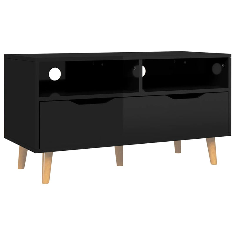Tv-meubel 90x40x48,5 cm bewerkt hout hoogglans zwart MeubelReus