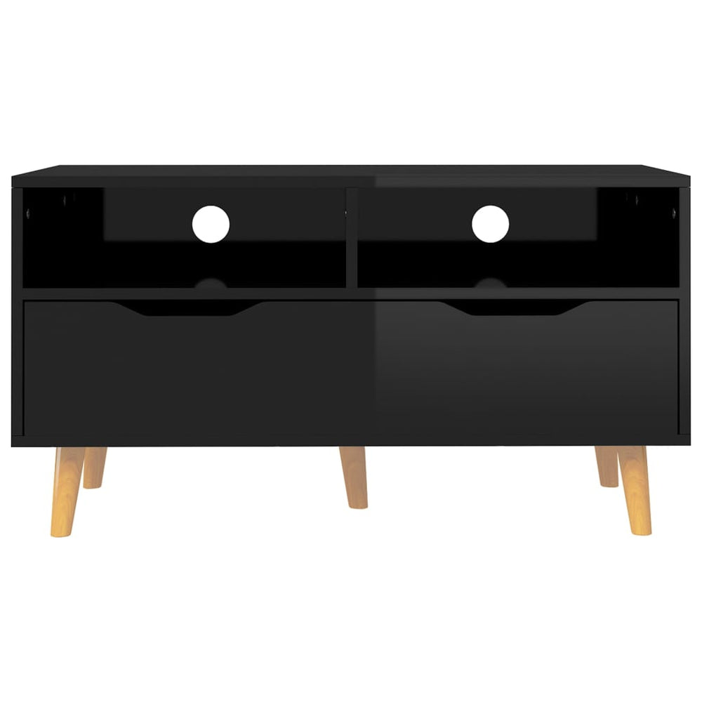 Tv-meubel 90x40x48,5 cm bewerkt hout hoogglans zwart MeubelReus