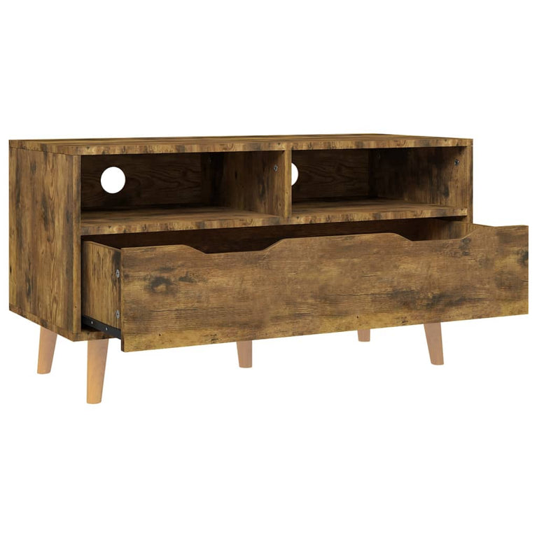 Tv-meubel 90x40x48,5 cm bewerkt hout gerookt eikenkleurig MeubelReus