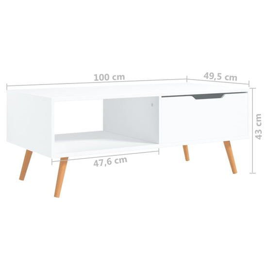 Salontafel 100x49,5x43 cm spaanplaat wit MeubelReus