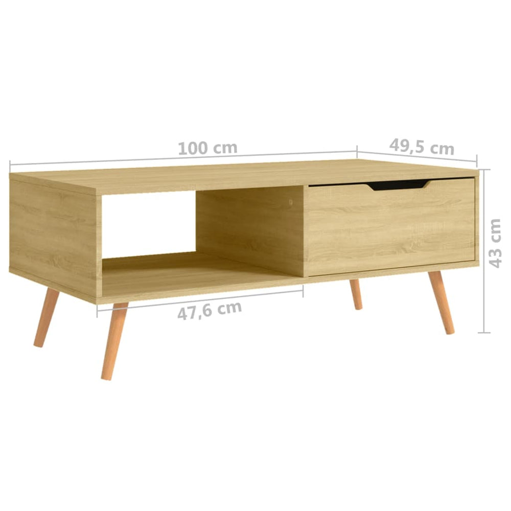 Salontafel 100x49,5x43 cm spaanplaat sonoma eikenkleurig MeubelReus