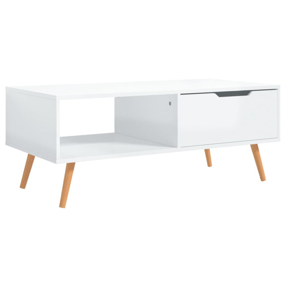 Salontafel 100x49,5x43 cm spaanplaat hoogglans wit MeubelReus