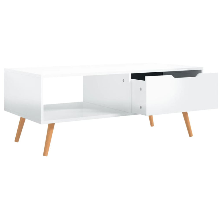 Salontafel 100x49,5x43 cm spaanplaat hoogglans wit MeubelReus