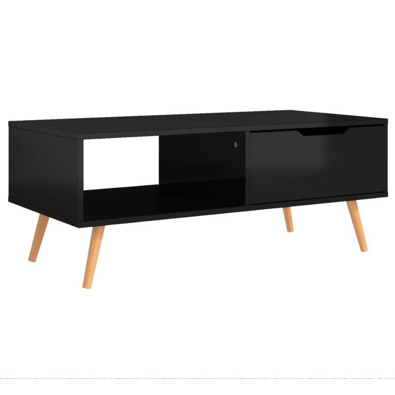 Salontafel 100x49,5x43 cm spaanplaat hoogglans zwart MeubelReus