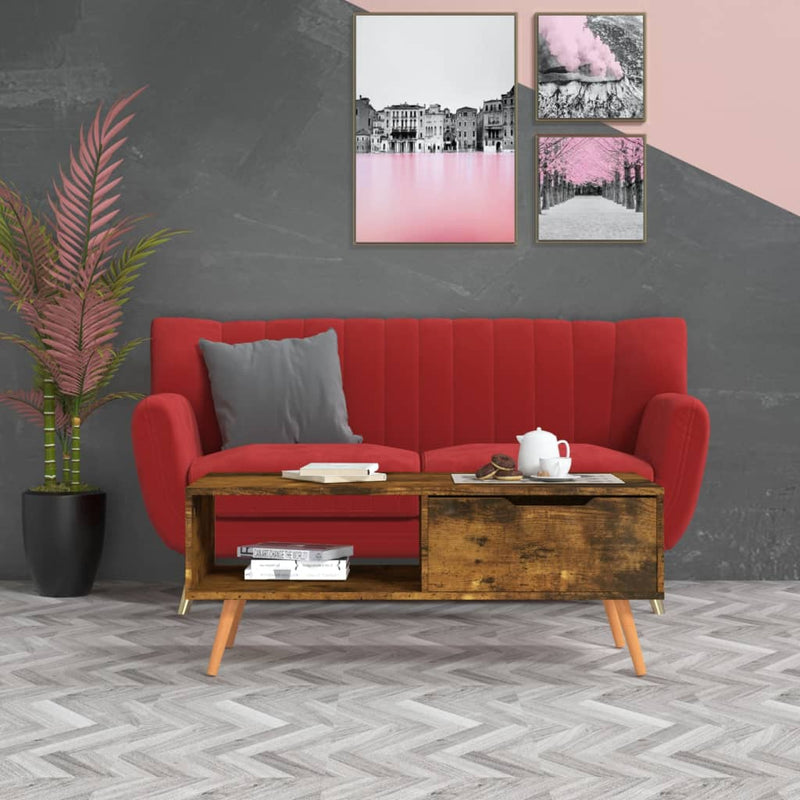 Salontafel 100x49,5x43 cm spaanplaat gerookt eikenkleurig MeubelReus