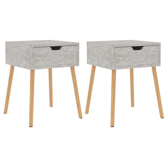 Nachtkastjes 2 st 40x40x56 cm spaanplaat betongrijs MeubelReus