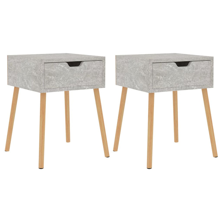 Nachtkastjes 2 st 40x40x56 cm spaanplaat betongrijs MeubelReus