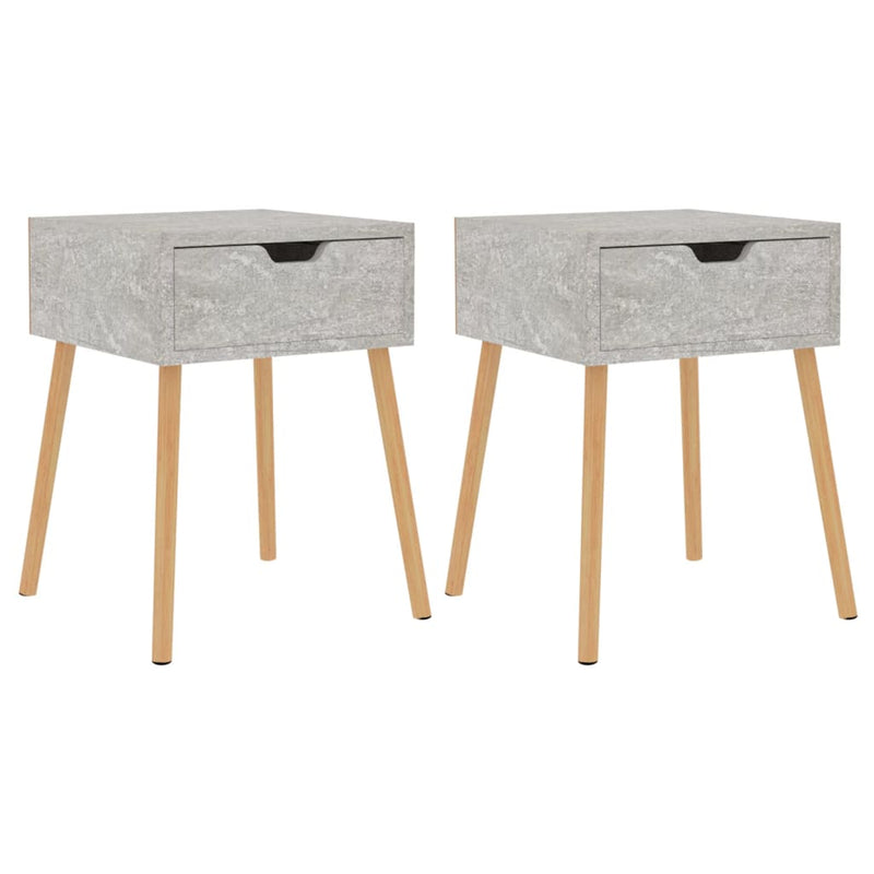 Nachtkastjes 2 st 40x40x56 cm spaanplaat betongrijs MeubelReus