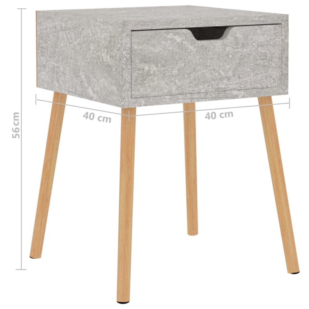 Nachtkastjes 2 st 40x40x56 cm spaanplaat betongrijs MeubelReus