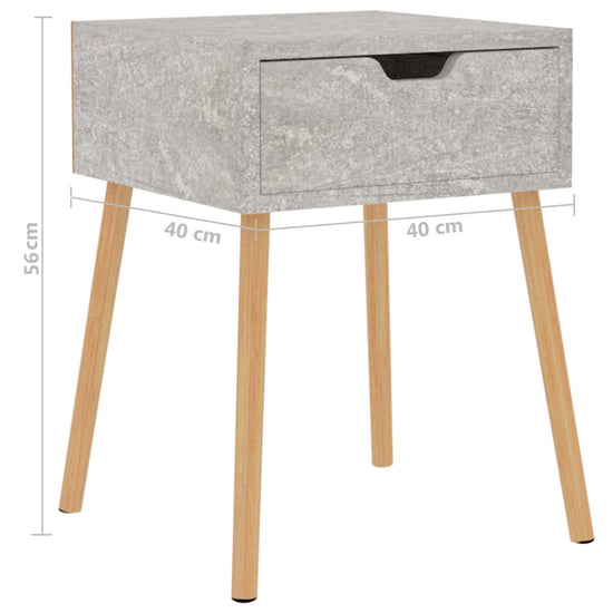 Nachtkastjes 2 st 40x40x56 cm spaanplaat betongrijs MeubelReus
