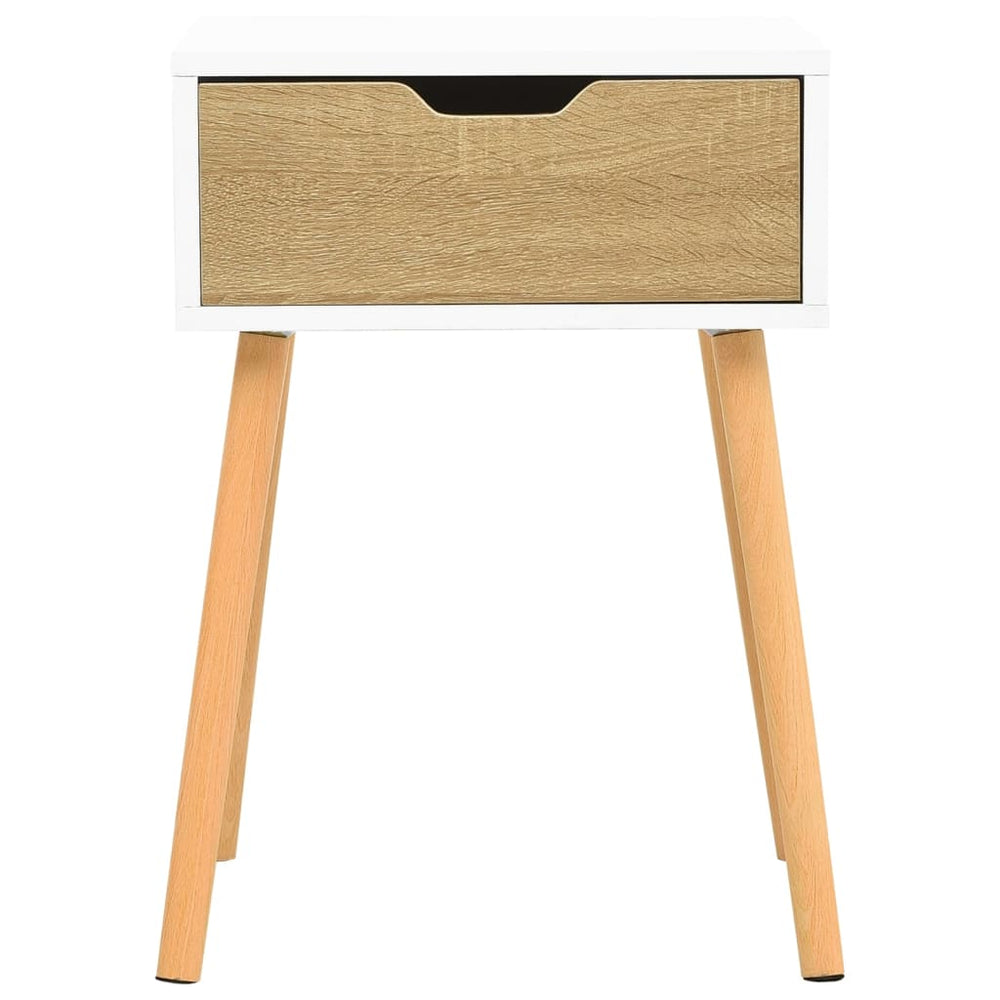 Nachtkastjes 2 st 40x40x56 cm spaanplaat wit en sonoma eiken MeubelReus
