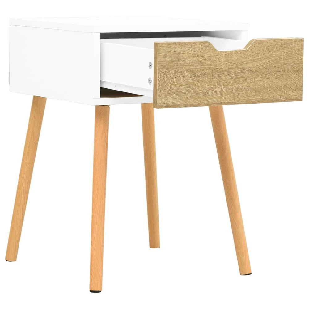 Nachtkastjes 2 st 40x40x56 cm spaanplaat wit en sonoma eiken MeubelReus