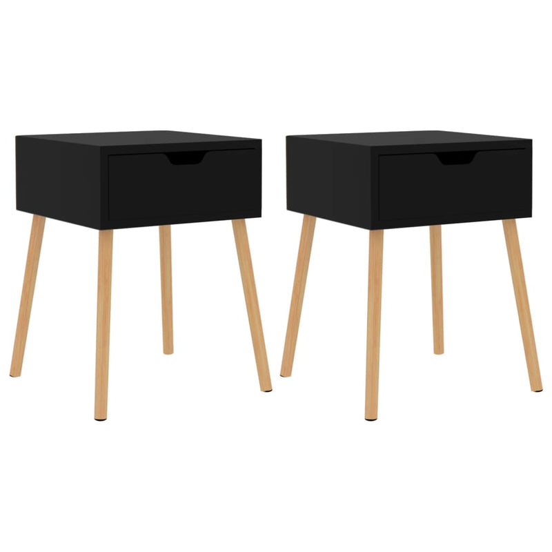 Nachtkastjes 2 st 40x40x56 cm spaanplaat hoogglans zwart MeubelReus