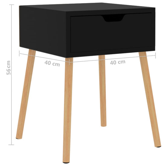 Nachtkastjes 2 st 40x40x56 cm spaanplaat hoogglans zwart MeubelReus