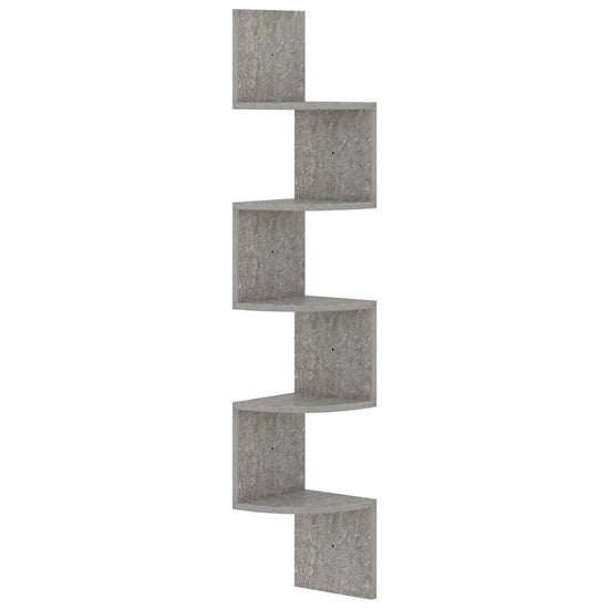 Hoekwandschap 19x19x123 cm bewerkt hout betongrijs MeubelReus