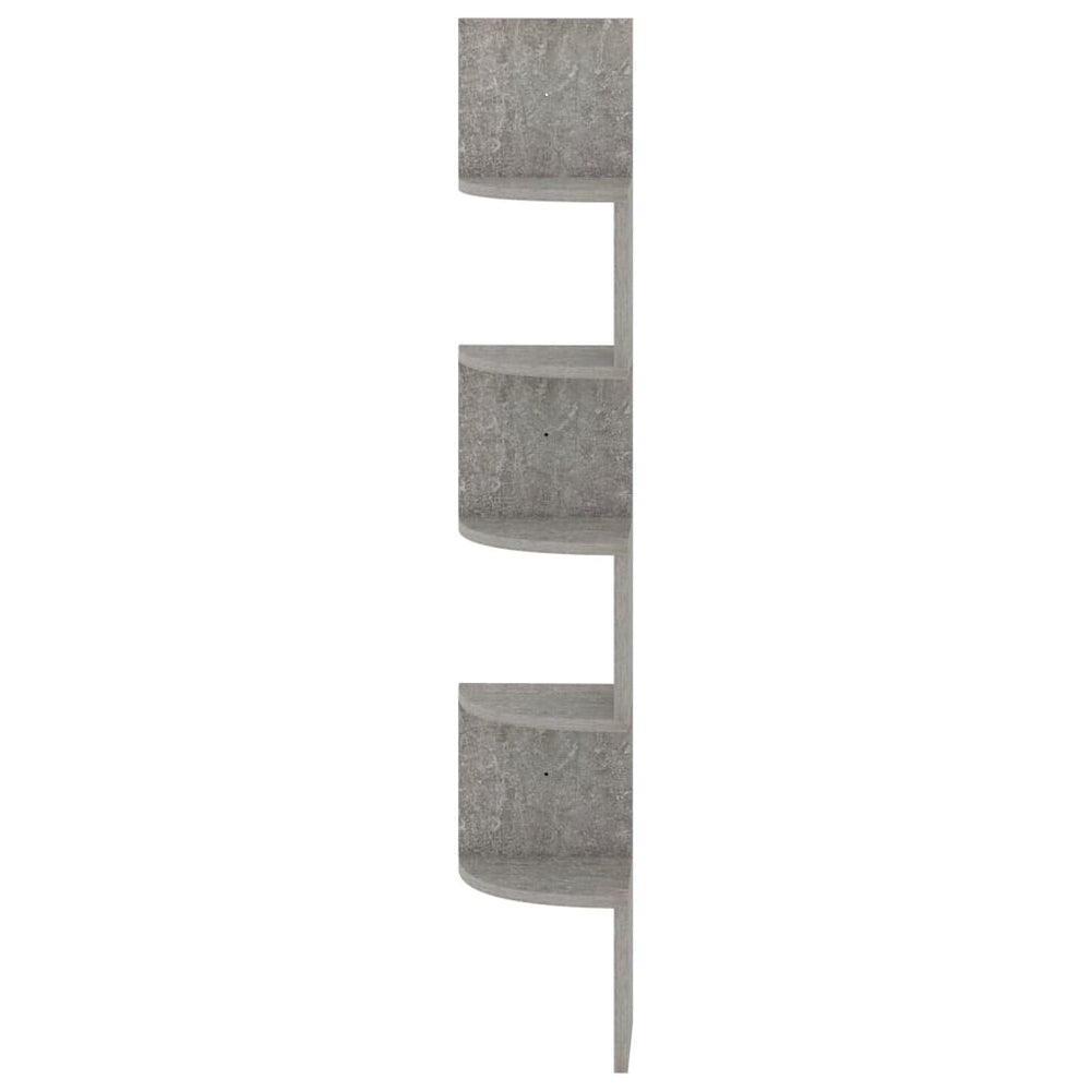 Hoekwandschap 19x19x123 cm bewerkt hout betongrijs MeubelReus