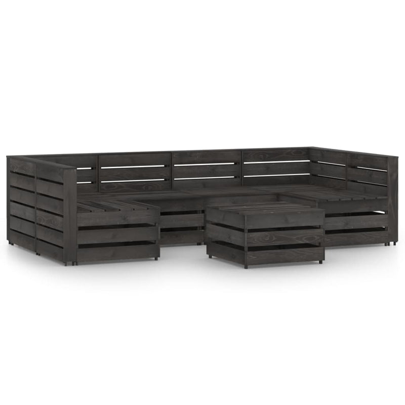 7-delige Loungeset grijs geïmpregneerd grenenhout MeubelReus