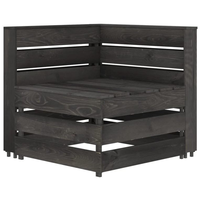 11-delige Loungeset grijs geïmpregneerd grenenhout MeubelReus