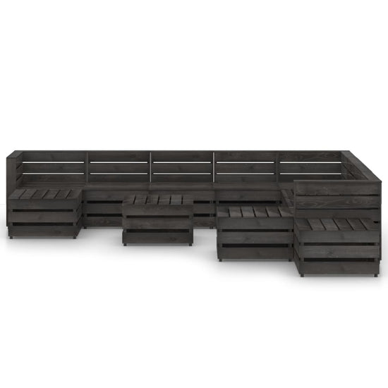 12-delige Loungeset grijs geïmpregneerd grenenhout MeubelReus