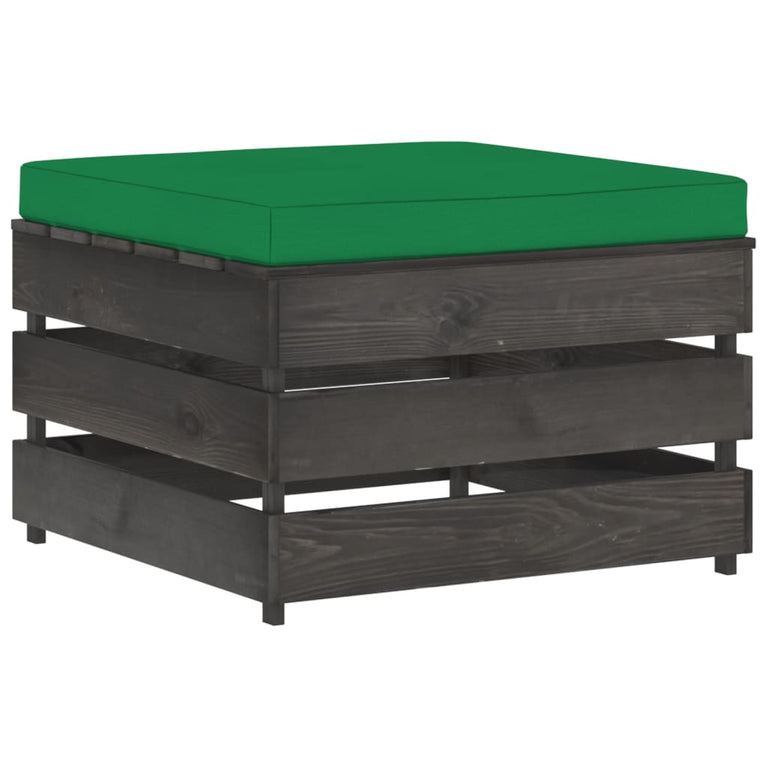 7-delige Loungeset met kussens grijs geïmpregneerd hout MeubelReus