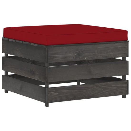 7-delige Loungeset met kussens grijs geïmpregneerd hout MeubelReus