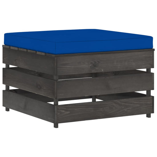 7-delige Loungeset met kussens grijs geïmpregneerd hout MeubelReus