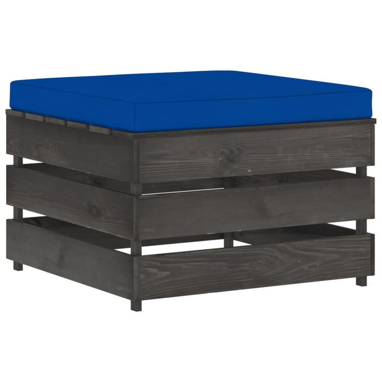 8-delige Loungeset met kussens grijs geïmpregneerd hout MeubelReus