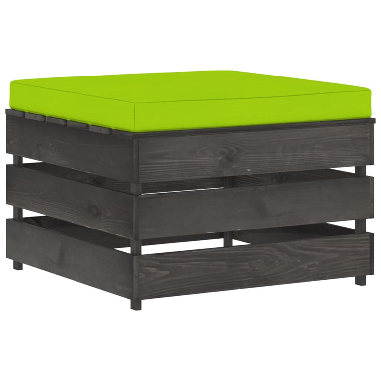 8-delige Loungeset met kussens grijs geïmpregneerd hout MeubelReus