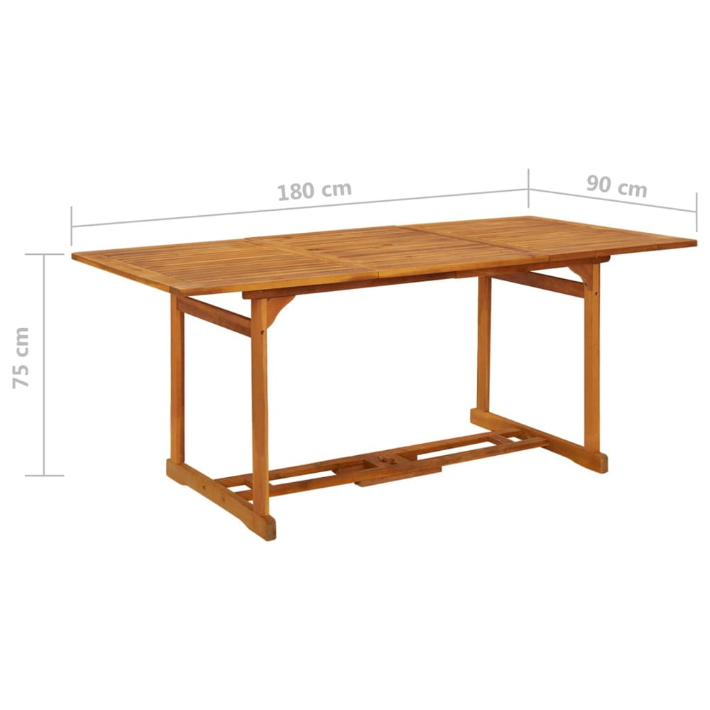 Tuintafel 180x90x75 cm massief acaciahout MeubelReus