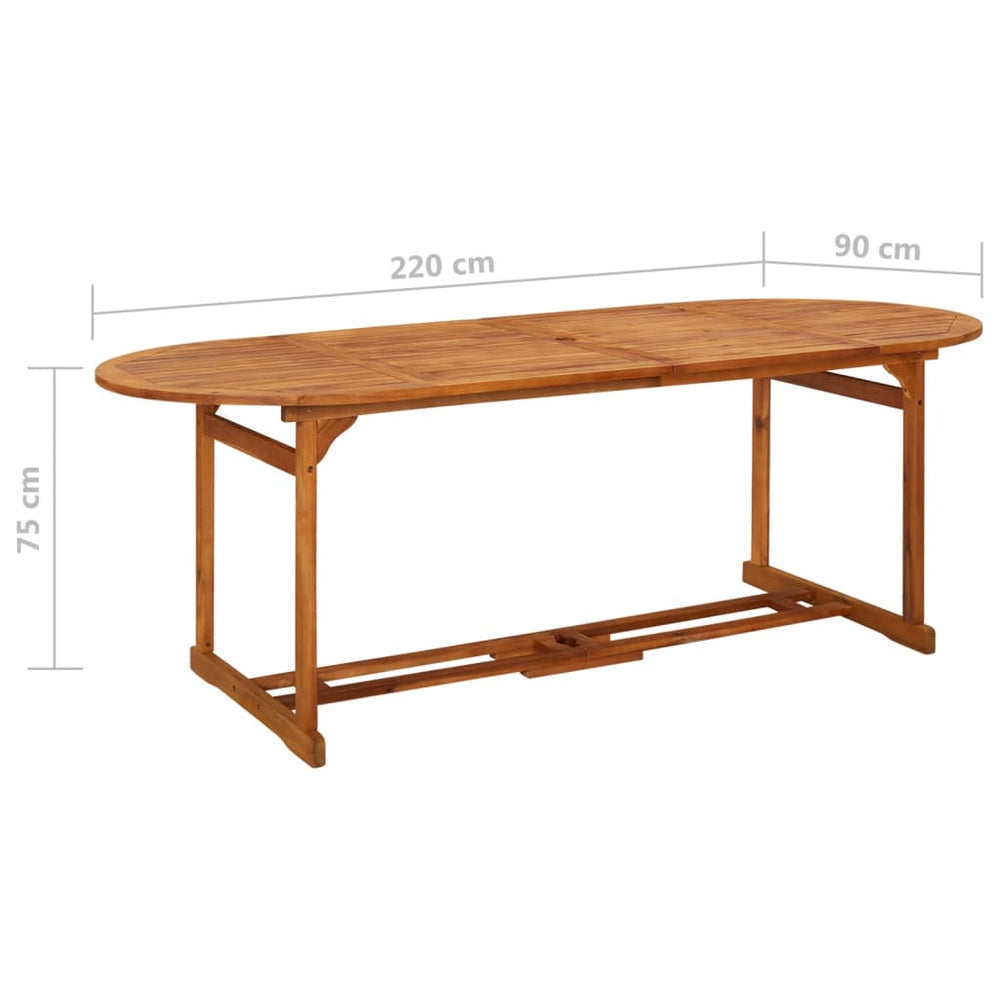 Tuintafel 220x90x75 cm massief acaciahout MeubelReus
