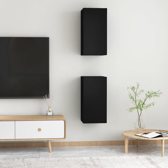 Tv-meubelen 2 st 30,5x30x60 cm spaanplaat zwart MeubelReus