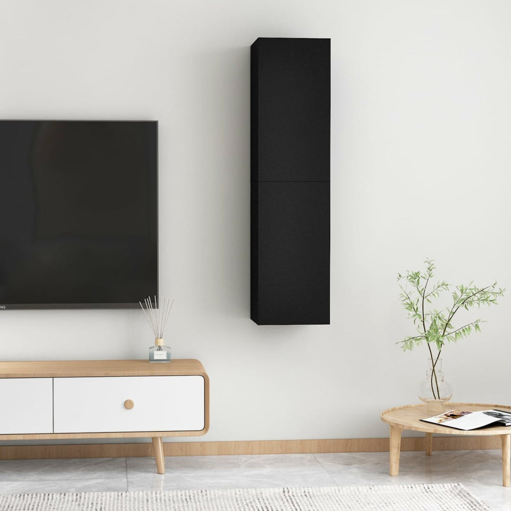 Tv-meubelen 2 st 30,5x30x60 cm spaanplaat zwart MeubelReus